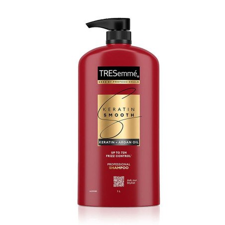 Tresemme Keratin Smooth, Shampoo, 1L, for Straighter, Shinier Hair, with Keratin & Argan Oil, Nourishes Dry Hair, Controls Frizz