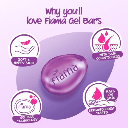 Fiama Gel Bar Celebration Pack With 5 unique Gel Bars & Skin Conditioners For Moisturized Skin, 625g (125g - Pack of 4+1), Soap