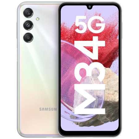 Samsung Galaxy M34 5G (Prism Silver,6GB,128GB)|120Hz sAMOLED Display|50MP Triple No Shake Cam|6000 mAh Battery|4 Gen OS Upgrade