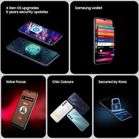 Samsung Galaxy M34 5G (Prism Silver,6GB,128GB)|120Hz sAMOLED Display|50MP Triple No Shake Cam|6000 mAh Battery|4 Gen OS Upgrade