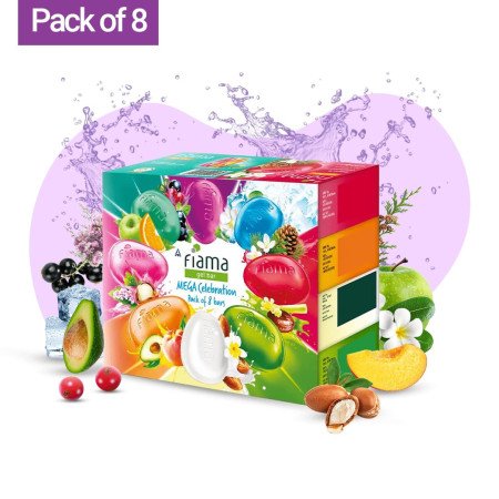 Fiama Gel Bar Celebration Pack With 5 unique Gel Bars & Skin Conditioners For Moisturized Skin, 625g (125g - Pack of 4+1), Soap
