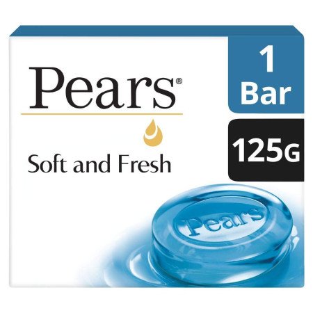 Pears Soft and Fresh Soap Bar (Combo Pack of 4) - With Glycerin and Mint for Soft Skin & Body, Paraben-Free Body Soaps For Bath