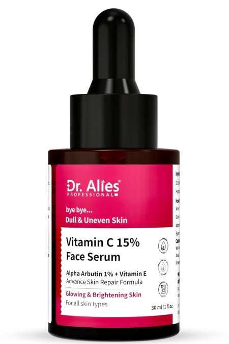 Dr. Alies - Professional 15% Vitamin C Face Serum With Power of 1% Alpha Arbutin, Vita-E, Ferulic Acid | Advance Skin