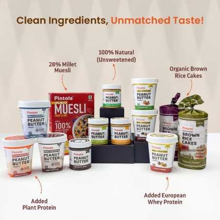 Pintola All Natural Peanut Butter Crunchy 1kg | Unsweetened | 30g Protein | Vegan Peanut Butter, 100% Pure Roasted Peanuts | Non Pintola All Natural Peanut Butter Crunchy 1kg | Unsweetened | 30g Protein | Vegan Peanut Butter, 100% Pure Roasted Peanuts | Non