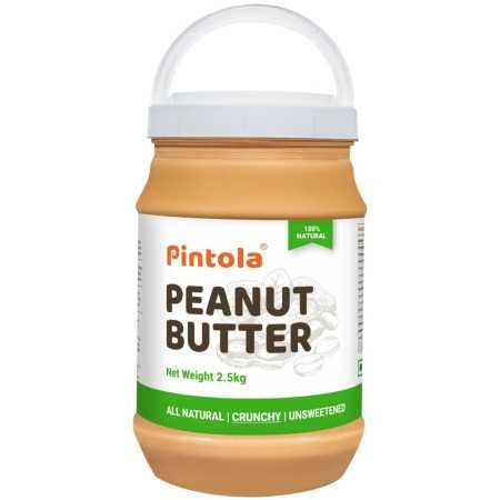 Pintola All Natural Peanut Butter Crunchy 1kg | Unsweetened | 30g Protein | Vegan Peanut Butter, 100% Pure Roasted Peanuts | Non Pintola All Natural Peanut Butter Crunchy 1kg | Unsweetened | 30g Protein | Vegan Peanut Butter, 100% Pure Roasted Peanuts | Non