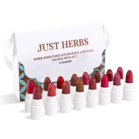 Just Herbs Ayurvedic Creamy Matte Micro Mini Lipstick Kit Lip Hydrating & Moisturizing, Lipsticks for Women Suitable All Indian