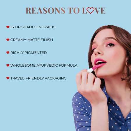 Just Herbs Ayurvedic Creamy Matte Micro Mini Lipstick Kit Lip Hydrating & Moisturizing, Lipsticks for Women Suitable All Indian