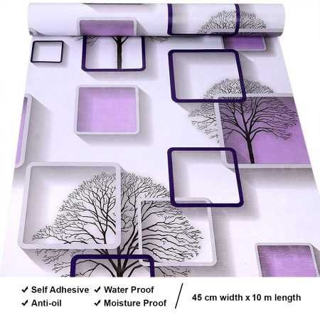 wolpin Wall Stickers Wallpaper DIY Decal (45 x 500 cm) 3D Frames PVC DIY Self Adhesive, Active Blue