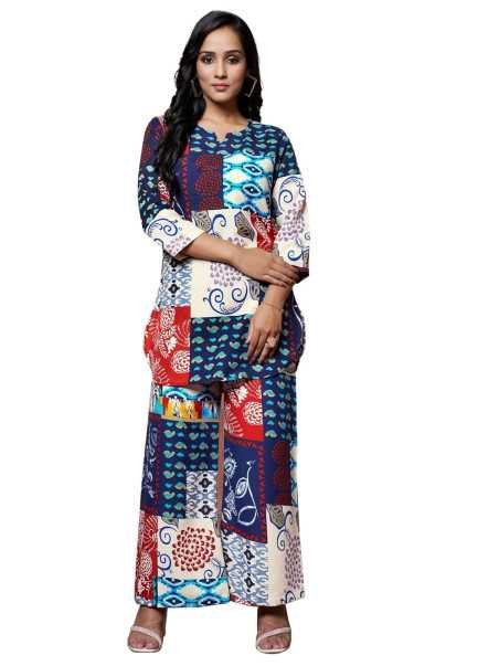 DHRUVI TRENDZ Women Rayon Blend Ethnic Wear Kurta Co-ord Set