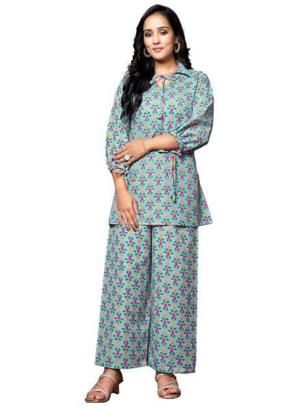 DHRUVI TRENDZ Women Rayon Blend Ethnic Wear Kurta Co-ord Set