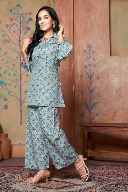 DHRUVI TRENDZ Women Rayon Blend Ethnic Wear Kurta Co-ord Set