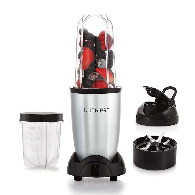 NutriPro Juicer Mixer Grinder - Smoothie Maker - 500 Watts (2 Jars, Silver) - 2 Year Warranty