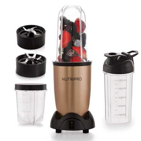 NutriPro Juicer Mixer Grinder - Smoothie Maker - 500 Watts (2 Jars, Silver) - 2 Year Warranty