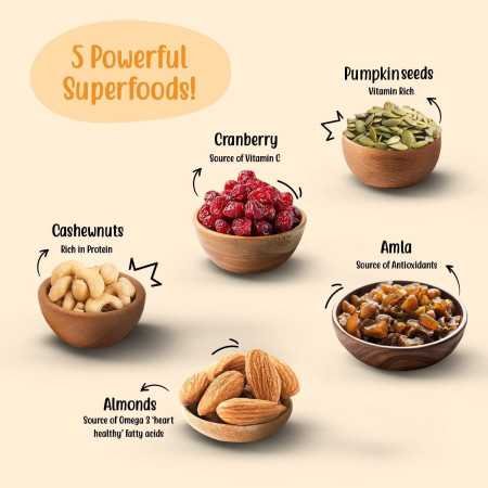 Paper Boat Absolute Health Dry Fruits Mix, Premium Trail Mix | Healthy Mixed Nuts with Dry Fruits | Almonds | Cashews |