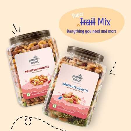 Paper Boat Absolute Health Dry Fruits Mix, Premium Trail Mix | Healthy Mixed Nuts with Dry Fruits | Almonds | Cashews |