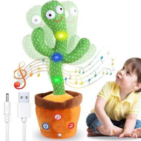 Storio Rechargeable Toys Talking Cactus Baby Toys for Kids Dancing Cactus Toys Can Sing Wriggle & Singing Recording Repeat What