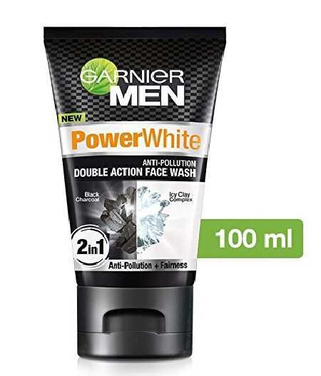Garnier Men Turbo Bright Double Action Face Wash, Deep Cleansing Anti Pollution Face Wash with Charcoal and Vitamin C, Suitable