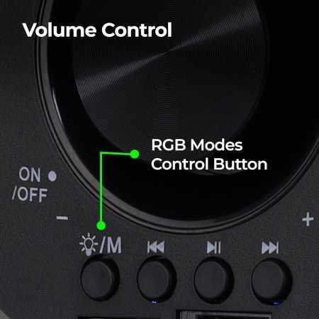 ZEBRONICS PLUTO 2-2.1 Channel Desktop Speaker with 15 watts output, Bluetooth 5.0, USB, mSD, FM, 3.5mm jack Line Input, Inbuilt