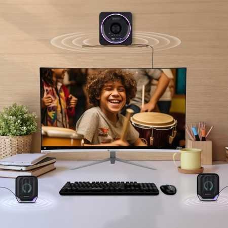 ZEBRONICS PLUTO 2-2.1 Channel Desktop Speaker with 15 watts output, Bluetooth 5.0, USB, mSD, FM, 3.5mm jack Line Input, Inbuilt