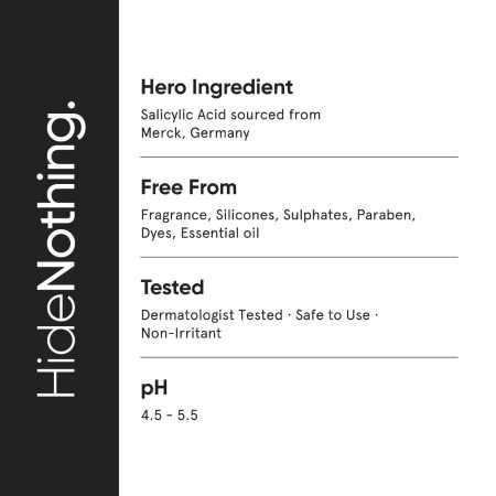 Minimalist 2% Salicylic Acid Face Wash For Oily Skin | Sulphate free, Anti Acne Face Cleanser With LHA & Zinc For Acne or