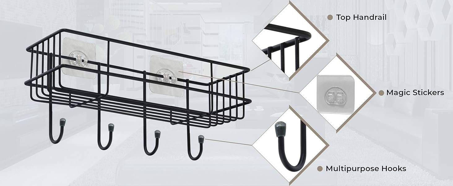 shelf with hooks
