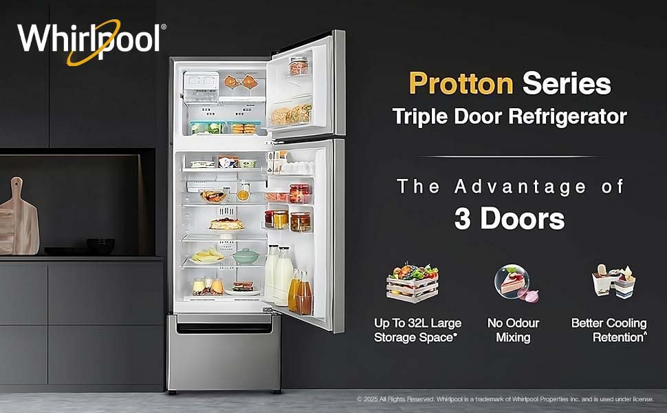Whirlpool triple door refrigerator, Double door refrigerator, 3 door refrigeartor