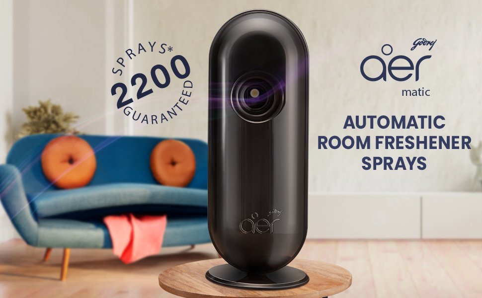 Godrej aer Matic Kit (Machine + 1 Refill) Automatic Air Freshener | Violet Valley Bloom (225ml)