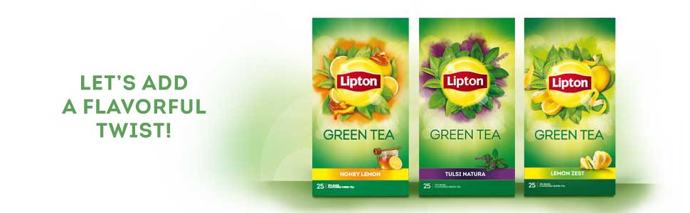 Lipton Honey Lemon Green Tea Bags 100 pcs, All Natural Flavour, Zero Calories