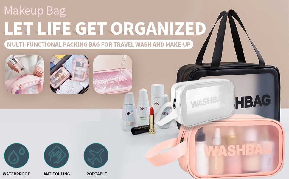 SPN-BFC Makeup Pouch Travel Toiletries Organizer Cosmetic Bags Case Carry Pouch for Women