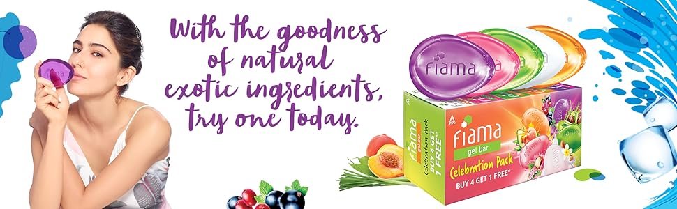 Celebration pack, fiama, soap, gel bar, bathing, soft, happy, nourished, skin, bathing bar