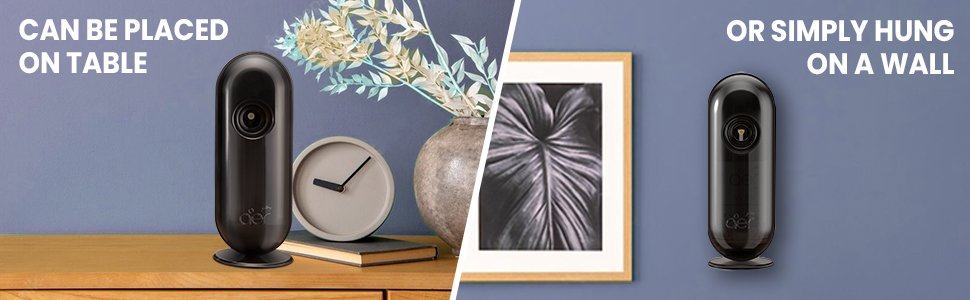 easily can be wall mounted, with the provided mounting hole at the back or can be placed on a shelf