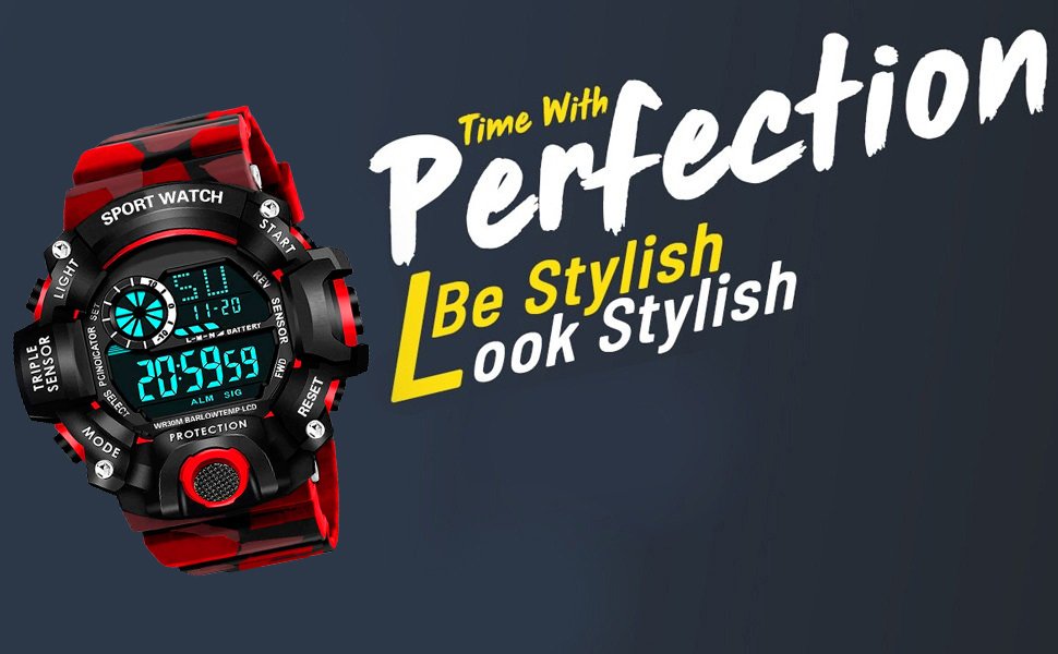 Digital Watch Shockproof Multi-Functional Automatic 5 Color Army Strap SPN-RECPP