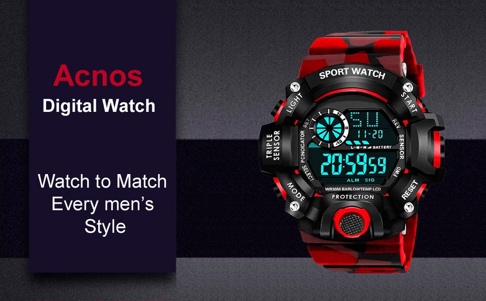 Digital Watch Shockproof Multi-Functional Automatic 5 Color Army Strap