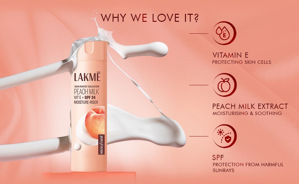 Lakme Peach Milk Moisturizer SPF 24 PA Sunscreen Lotion 120 ml