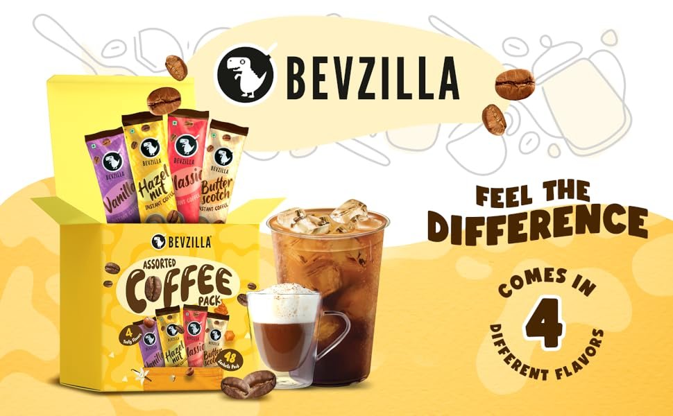 Bevzilla 60 Coffee Sachets, Assorted Flavours
