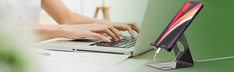 Easy to read messages on phone while working on laptop