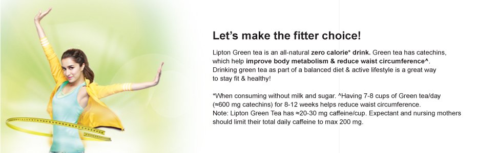 Lipton Honey Lemon Green Tea Bags 100 pcs, All Natural Flavour, Zero Calories