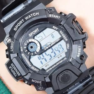 B099ZNZJMW- Shocknshop Digital Sports Multi Functional Black Dial Watch for Mens Boy SPN-FOR1